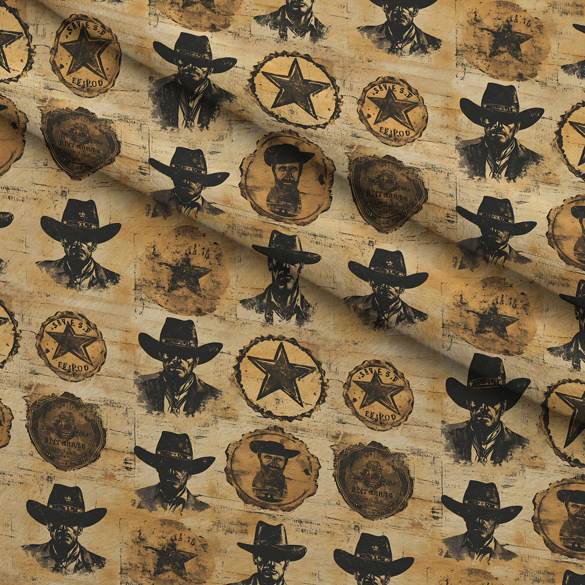 Frontier Outlaws Pattern 15 Minky Fabric