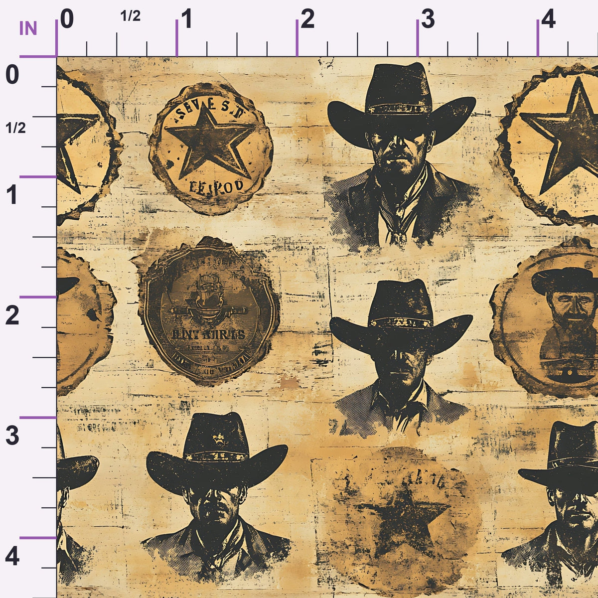 Frontier Outlaws Pattern 15 Minky Fabric