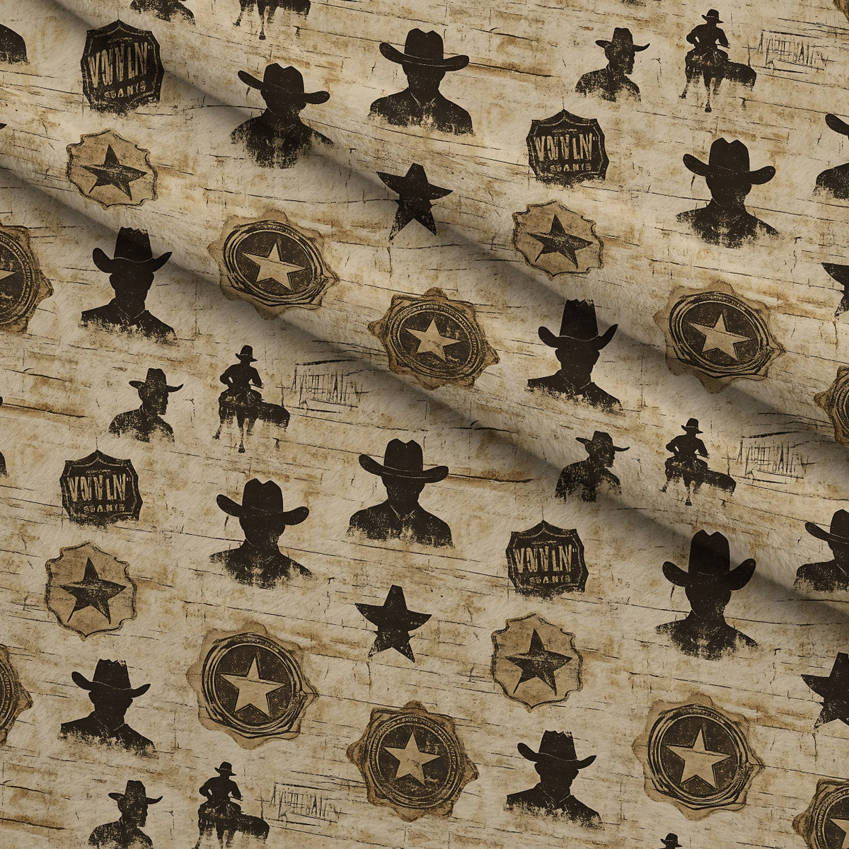 Frontier Outlaws Pattern 4 Minky Fabric