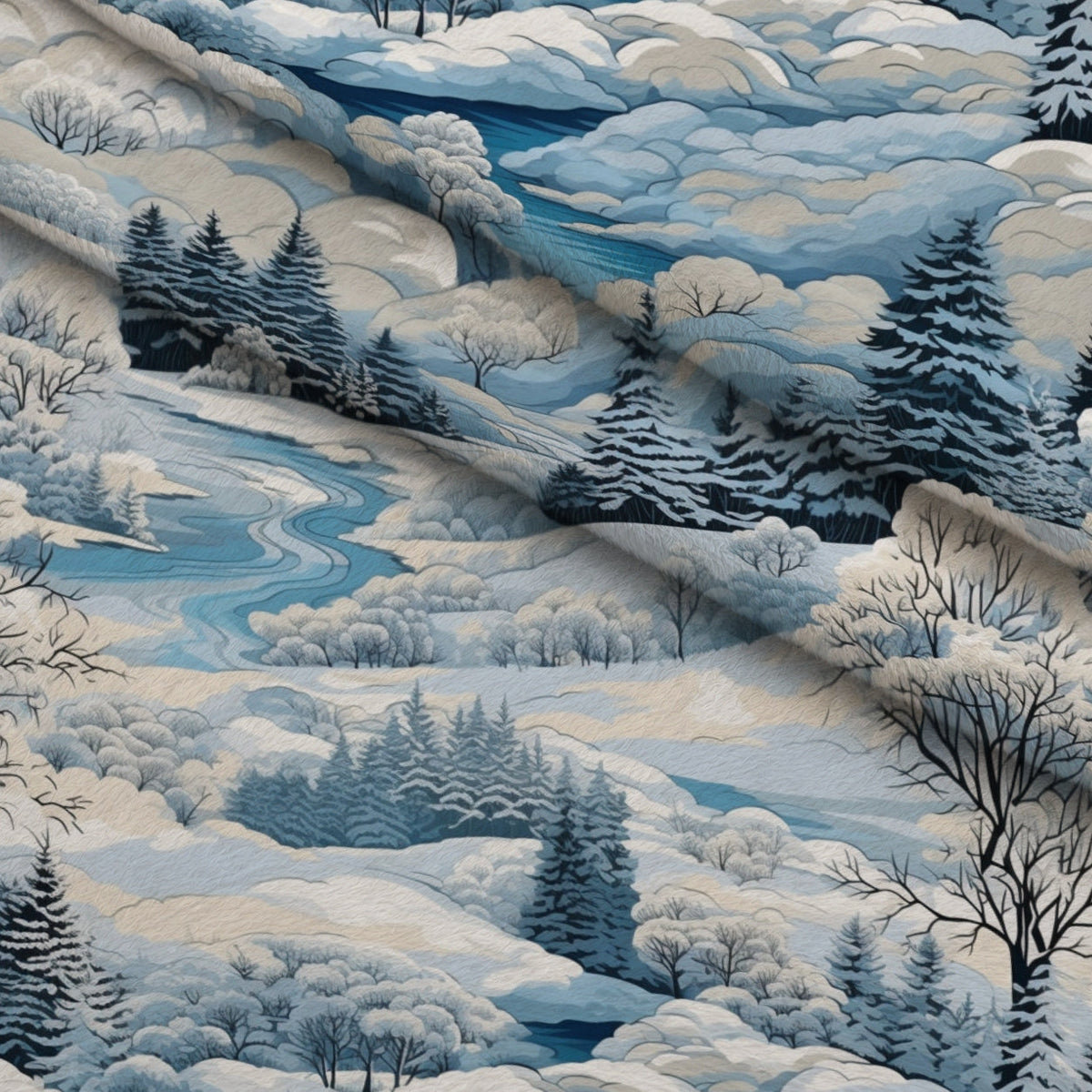 Frosted Pines Pattern 5 Minky Fabric