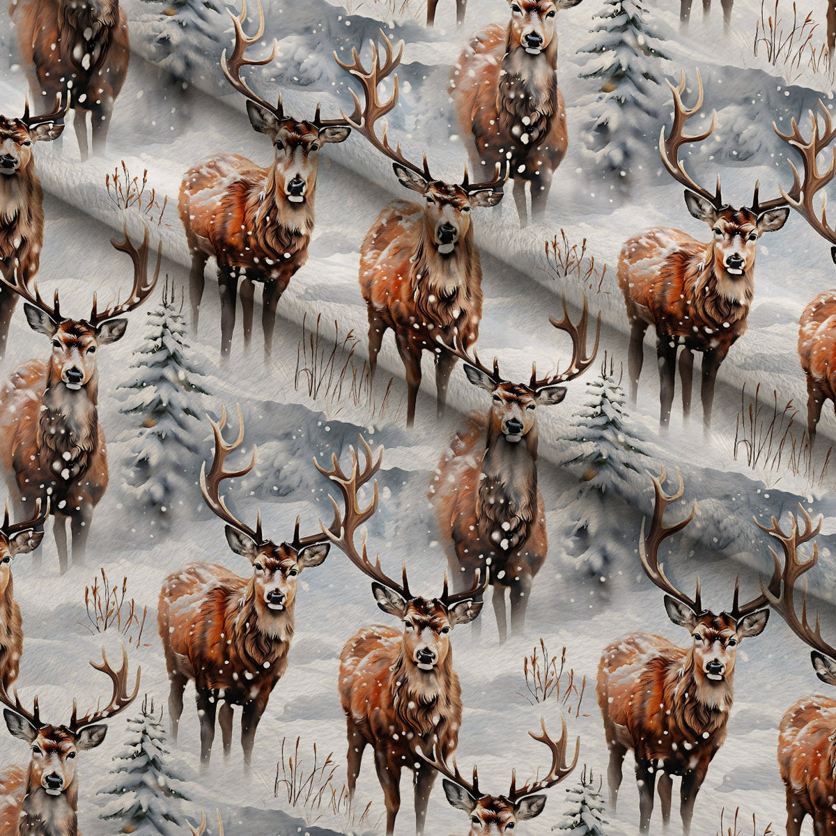 Frosted Woodland Pattern 3 Minky Fabric