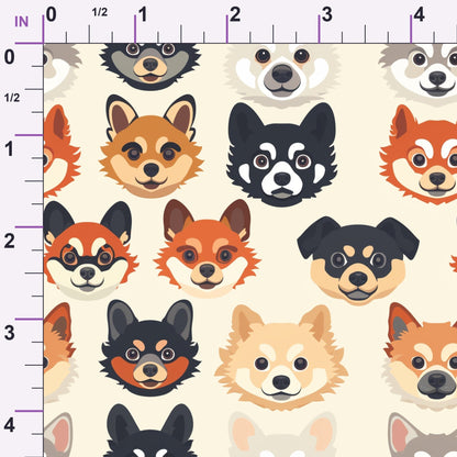 Furry Faces Pattern 2 Minky Fabric