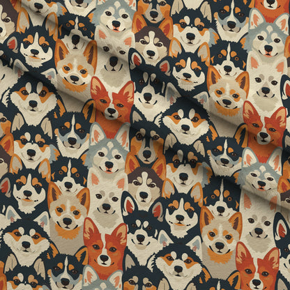 Furry Faces Pattern 3 Minky Fabric