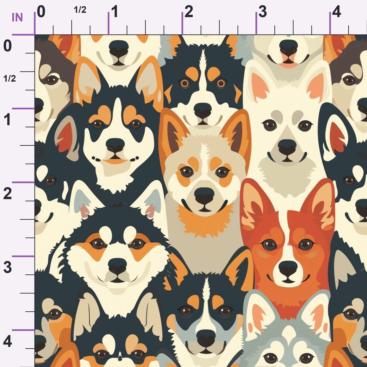 Furry Faces Pattern 3 Minky Fabric