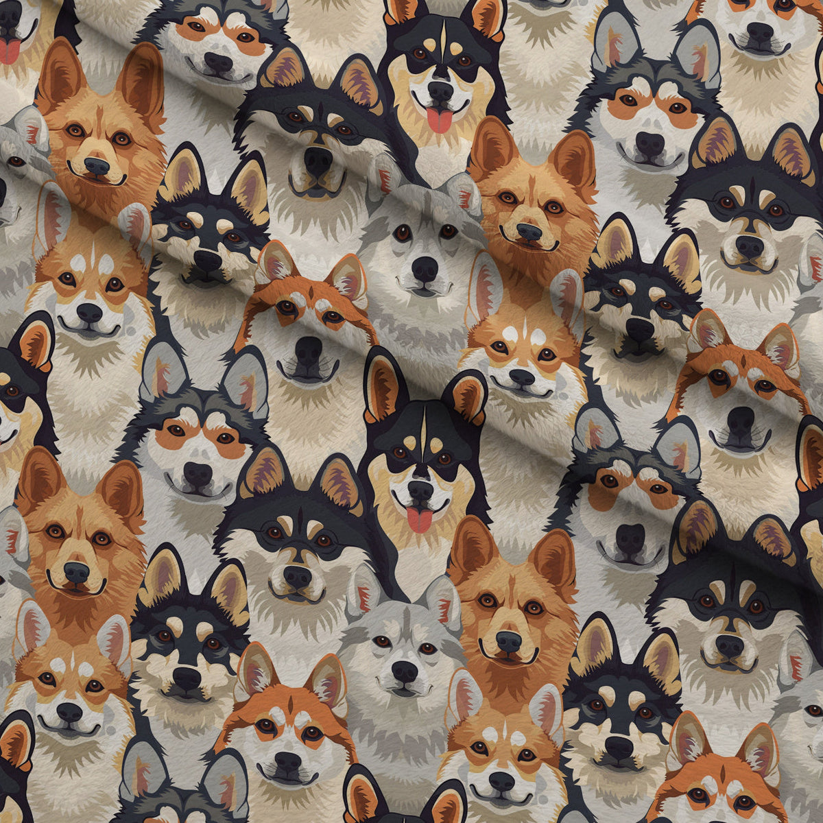 Furry Faces Pattern 4 Minky Fabric