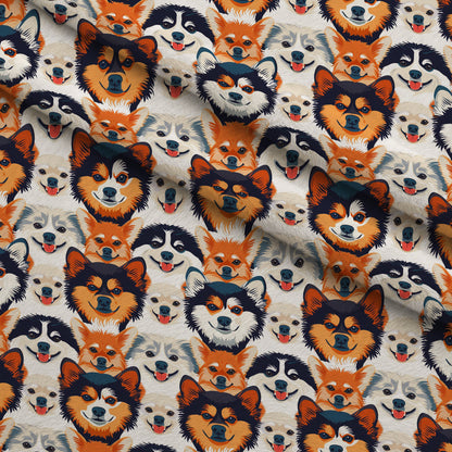 Furry Faces Pattern 5 Minky Fabric