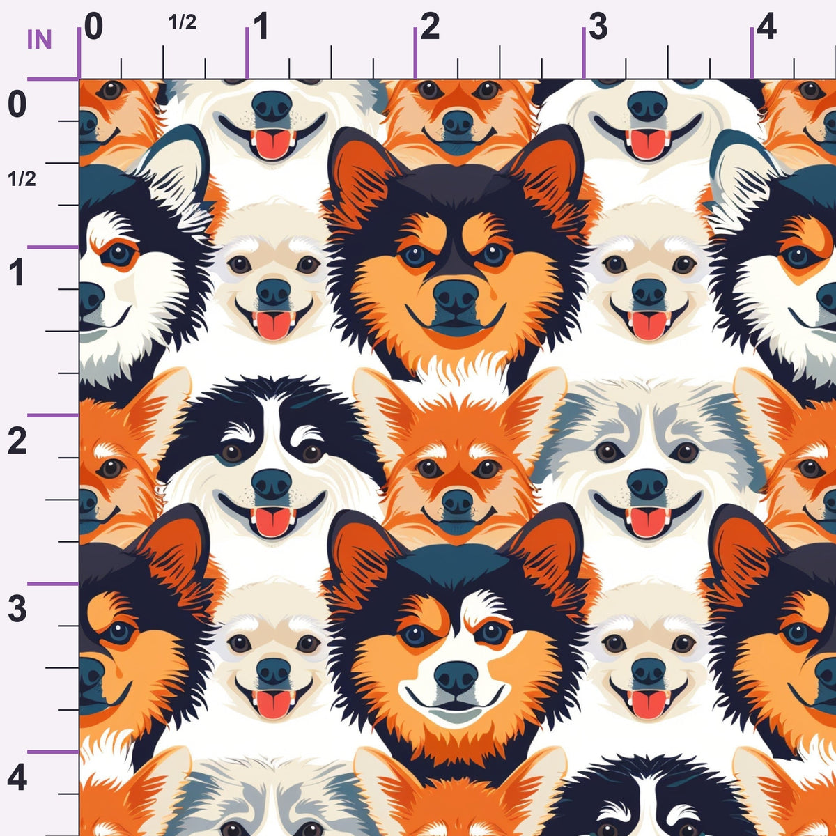 Furry Faces Pattern 5 Minky Fabric