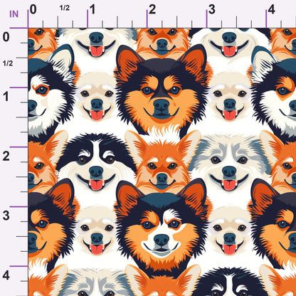 Furry Faces Pattern 5 Minky Fabric