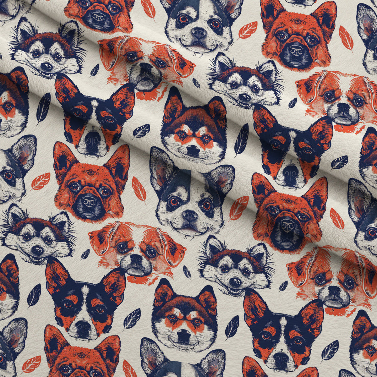 Furry Faces Pattern 7 Minky Fabric