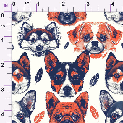 Furry Faces Pattern 7 Minky Fabric