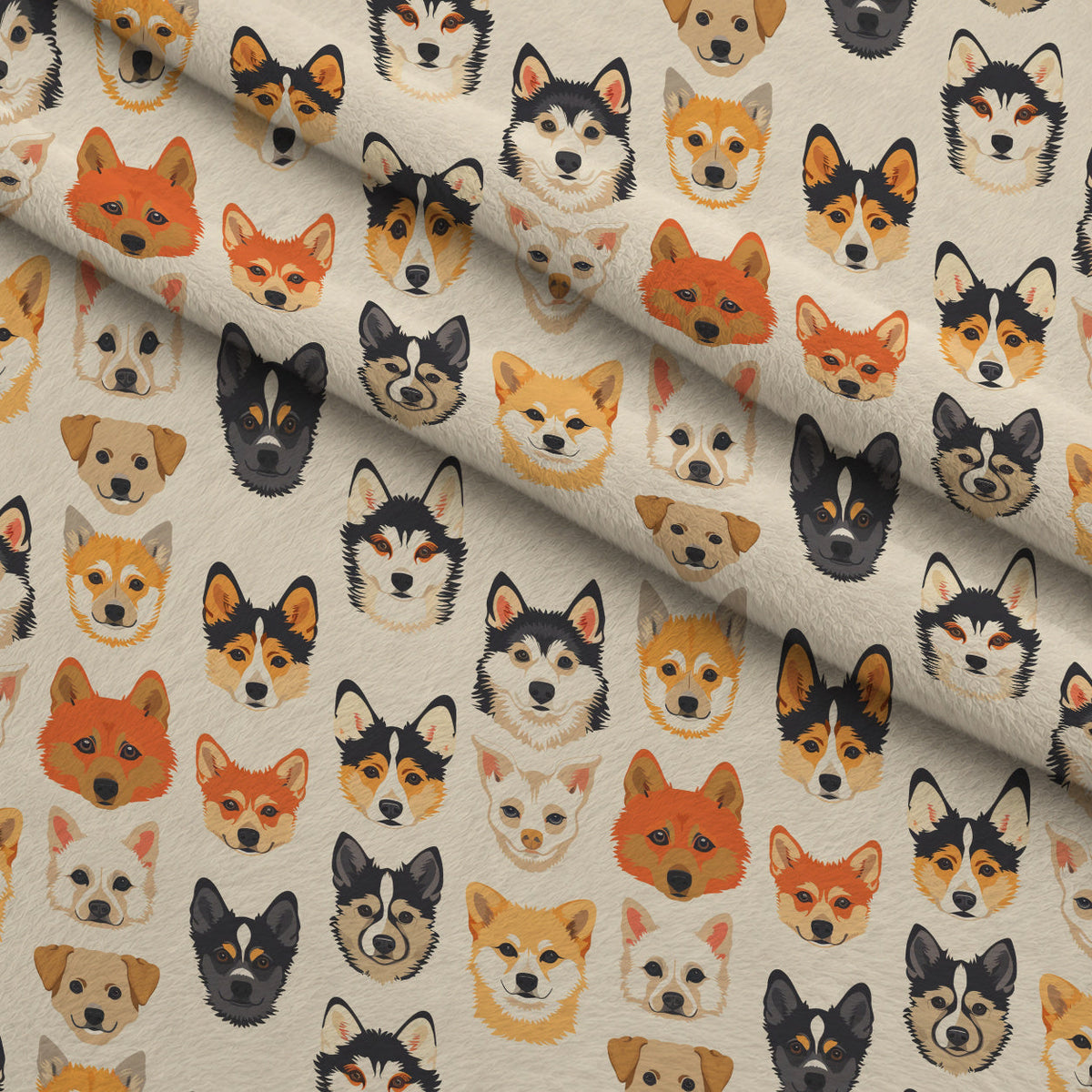 Furry Faces Pattern 8 Minky Fabric