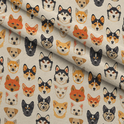 Furry Faces Pattern 8 Minky Fabric