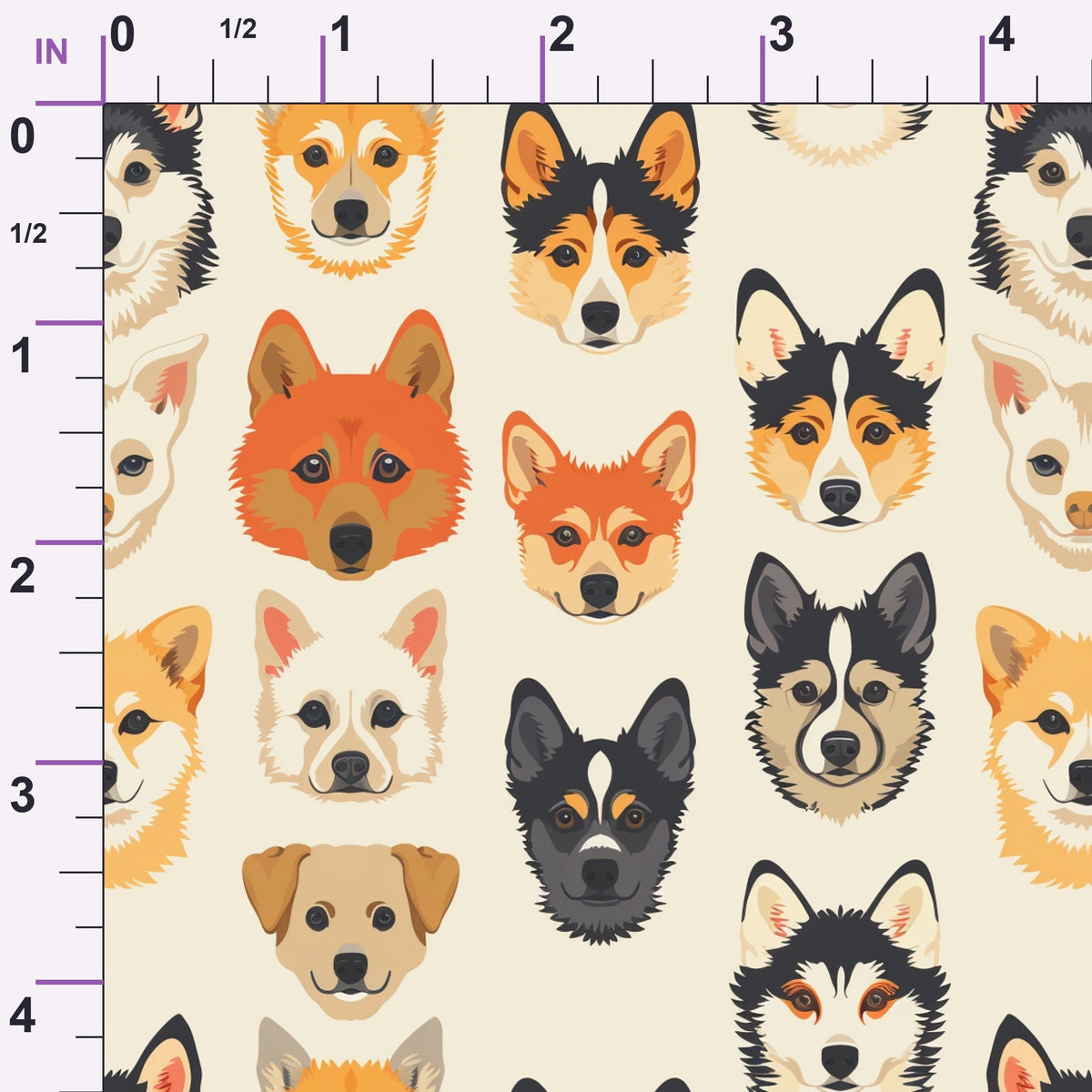 Furry Faces Pattern 8 Minky Fabric