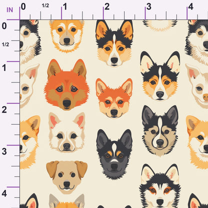 Furry Faces Pattern 8 Minky Fabric