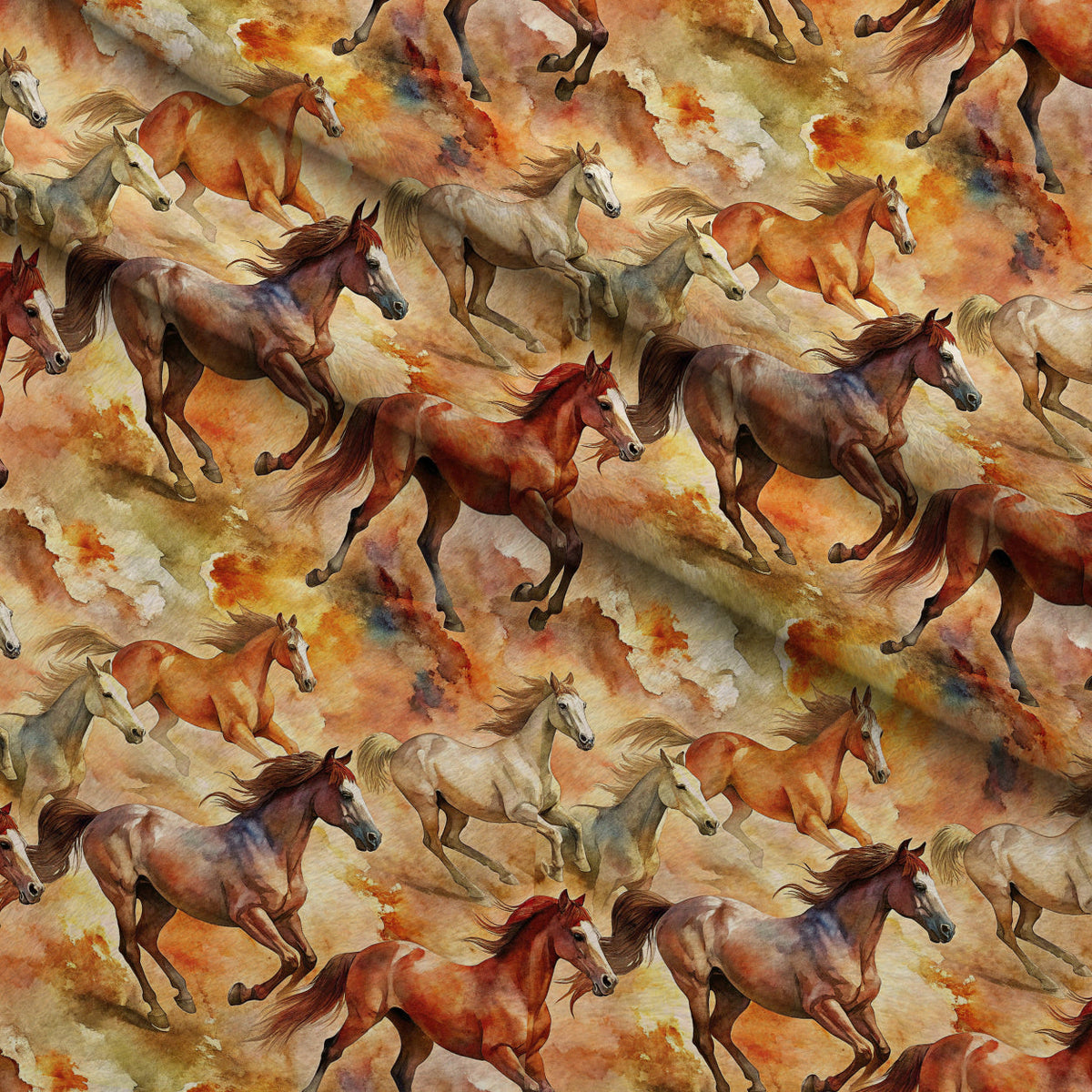 Galloping Mustangs Pattern 10 Minky Fabric