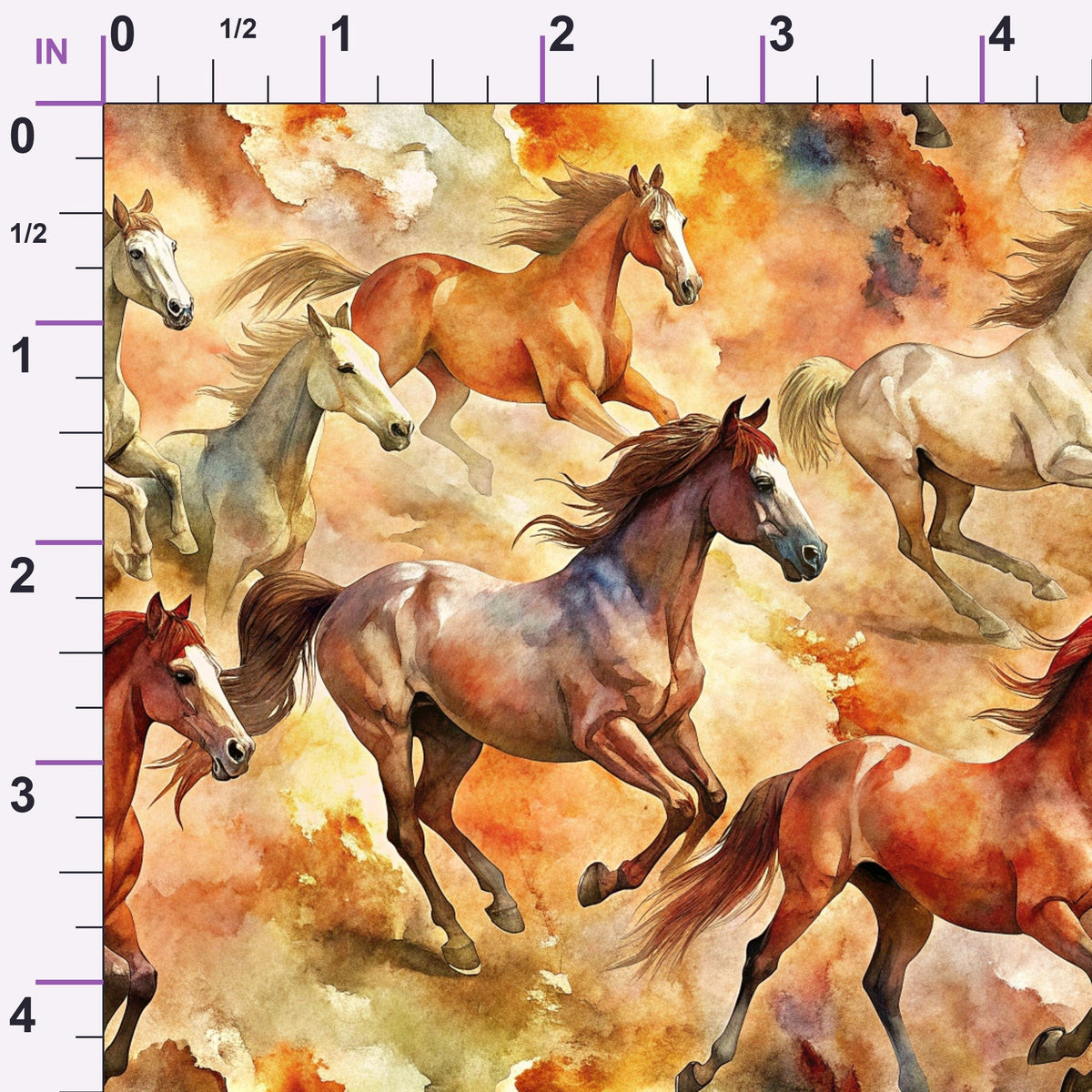 Galloping Mustangs Pattern 10 Minky Fabric