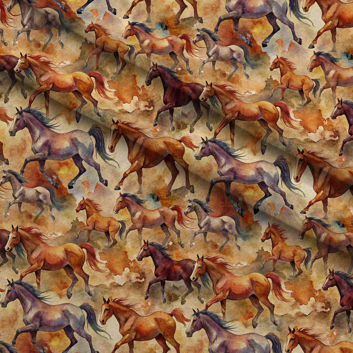 Galloping Mustangs Pattern 11 Minky Fabric