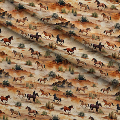 Galloping Mustangs Pattern 13 Minky Fabric
