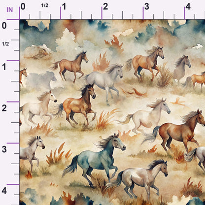 Galloping Mustangs Pattern 15 Minky Fabric