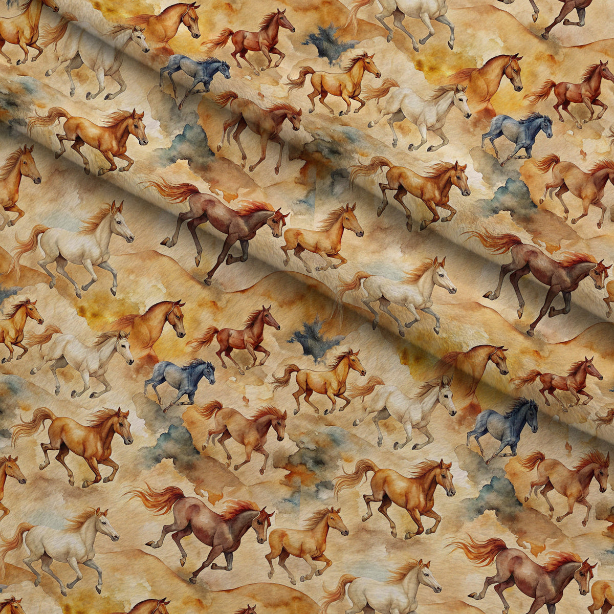 Galloping Mustangs Pattern 16 Minky Fabric