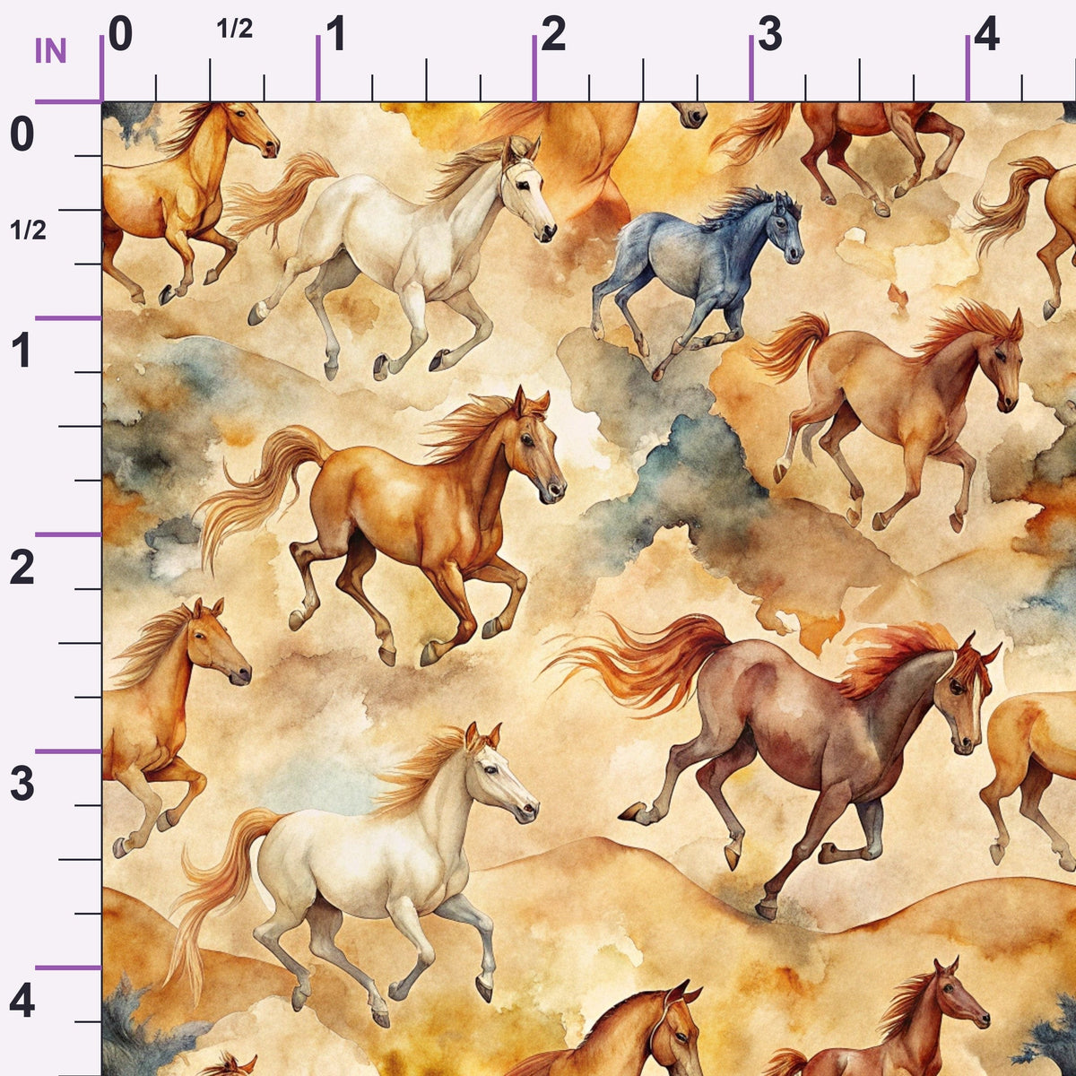 Galloping Mustangs Pattern 16 Minky Fabric
