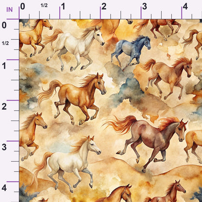 Galloping Mustangs Pattern 16 Minky Fabric