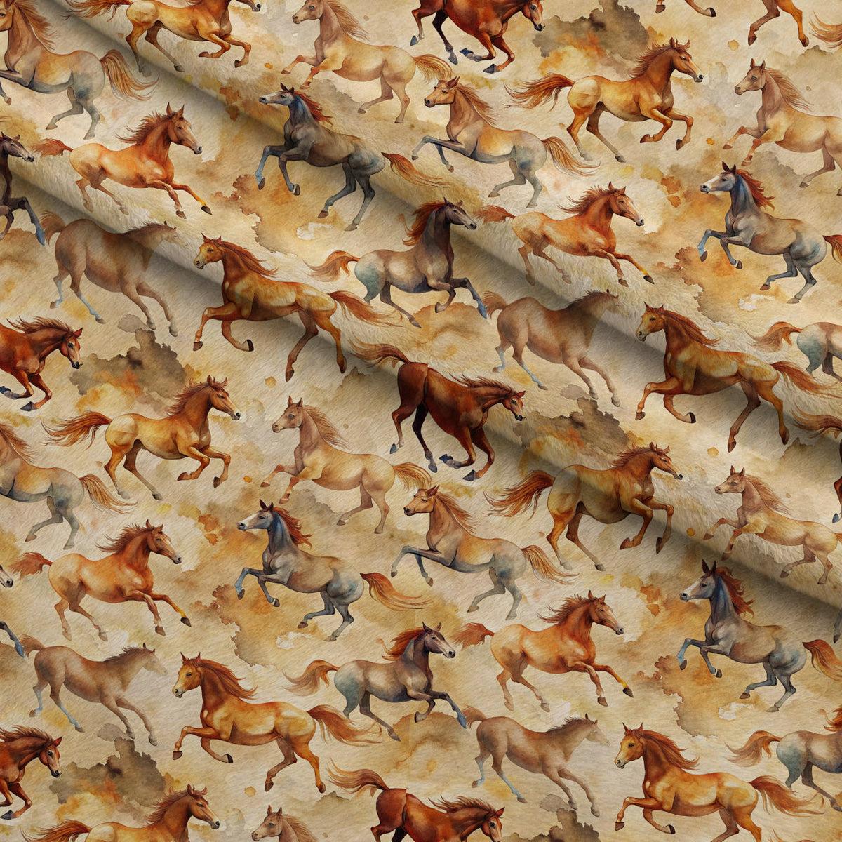 Galloping Mustangs Pattern 17 Minky Fabric