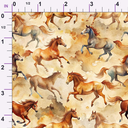 Galloping Mustangs Pattern 17 Minky Fabric