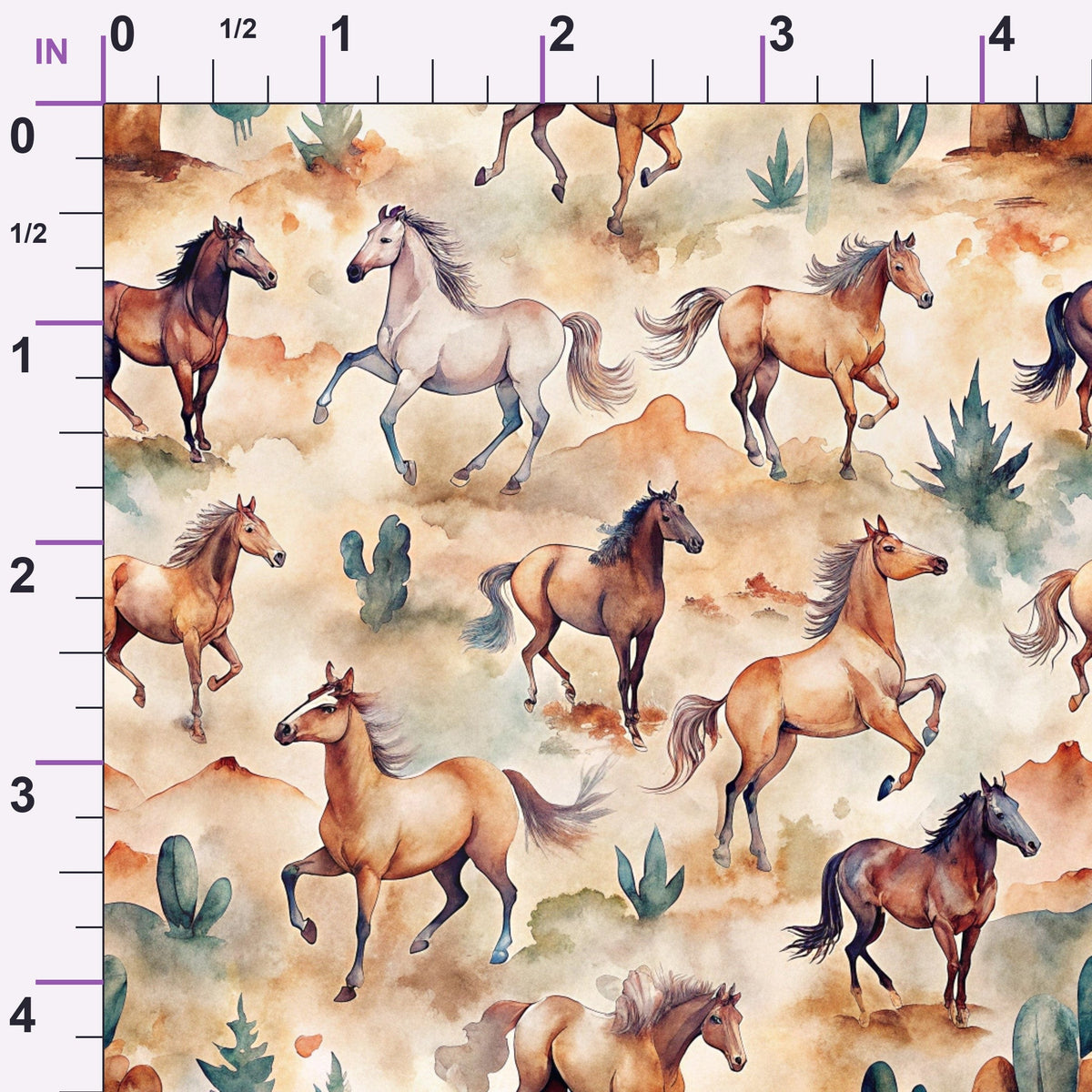 Galloping Mustangs Pattern 19 Minky Fabric
