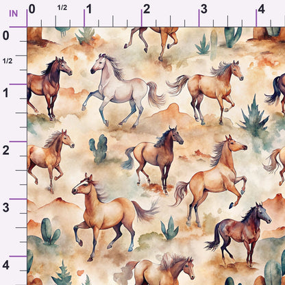 Galloping Mustangs Pattern 19 Minky Fabric