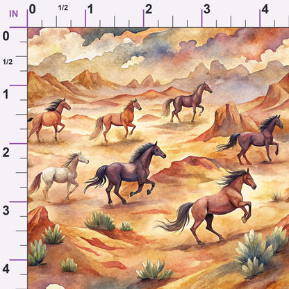 Galloping Mustangs Pattern 20 Minky Fabric