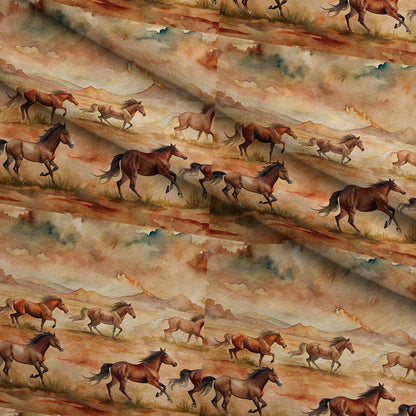 Galloping Mustangs Pattern 21 Minky Fabric