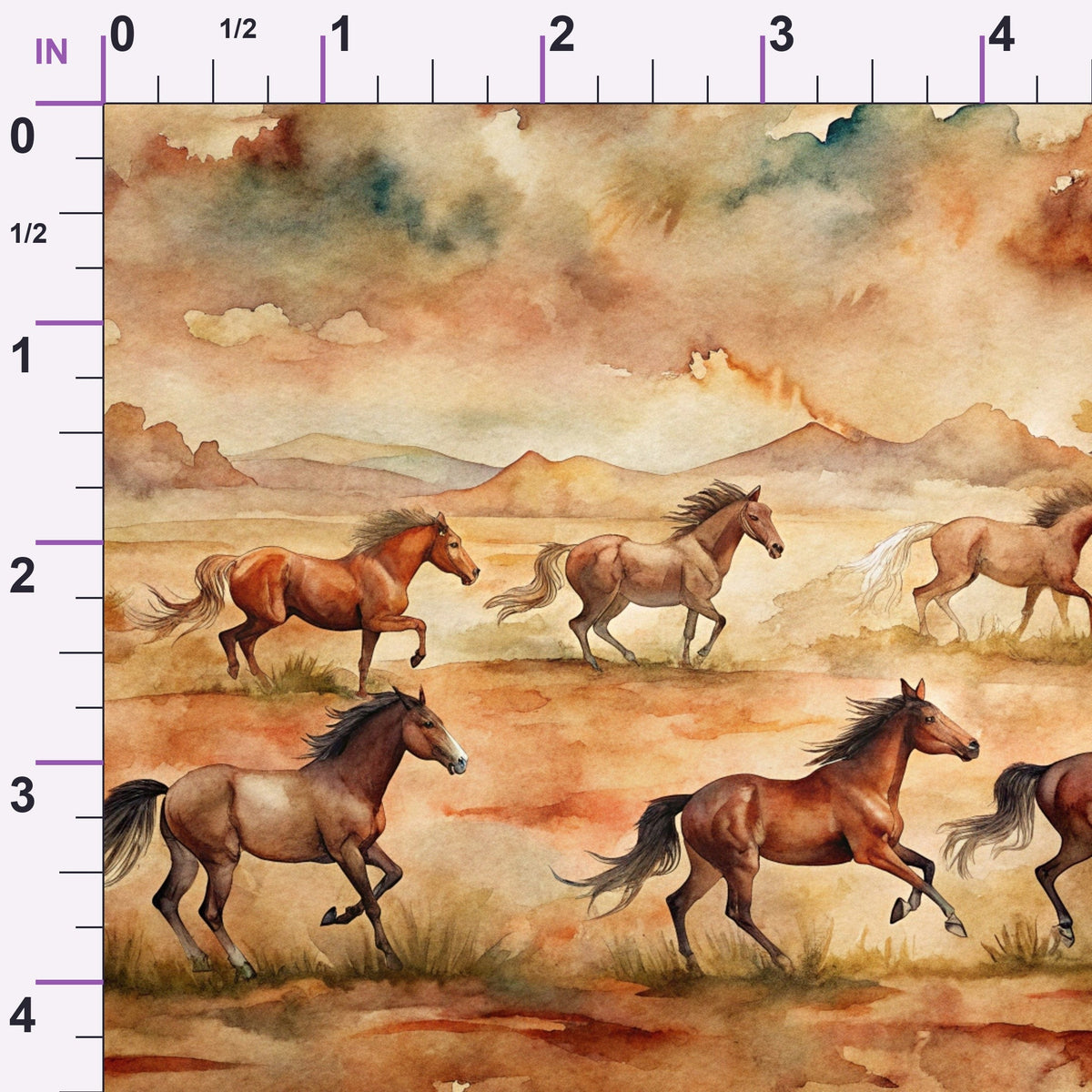 Galloping Mustangs Pattern 21 Minky Fabric