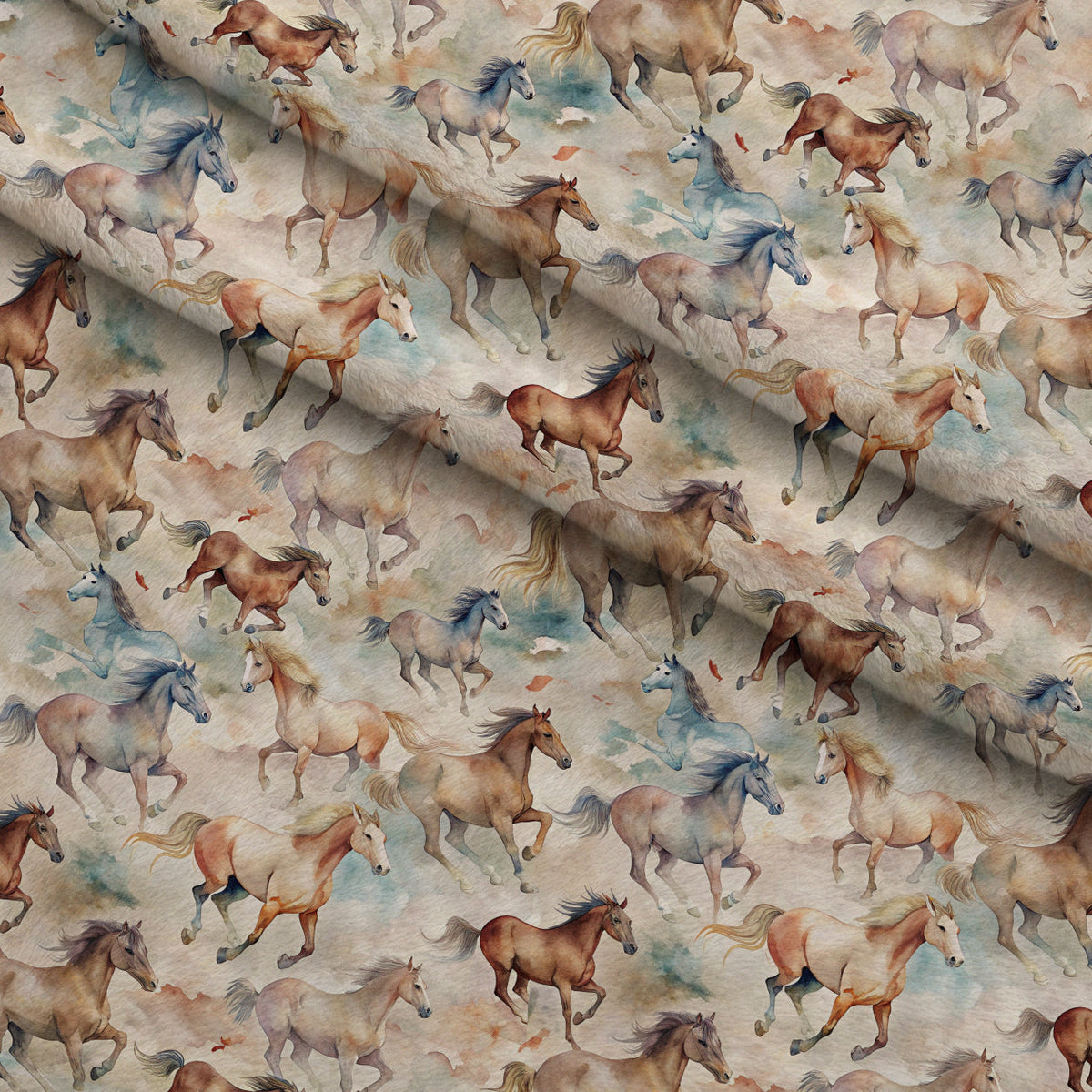 Galloping Mustangs Pattern 25 Minky Fabric