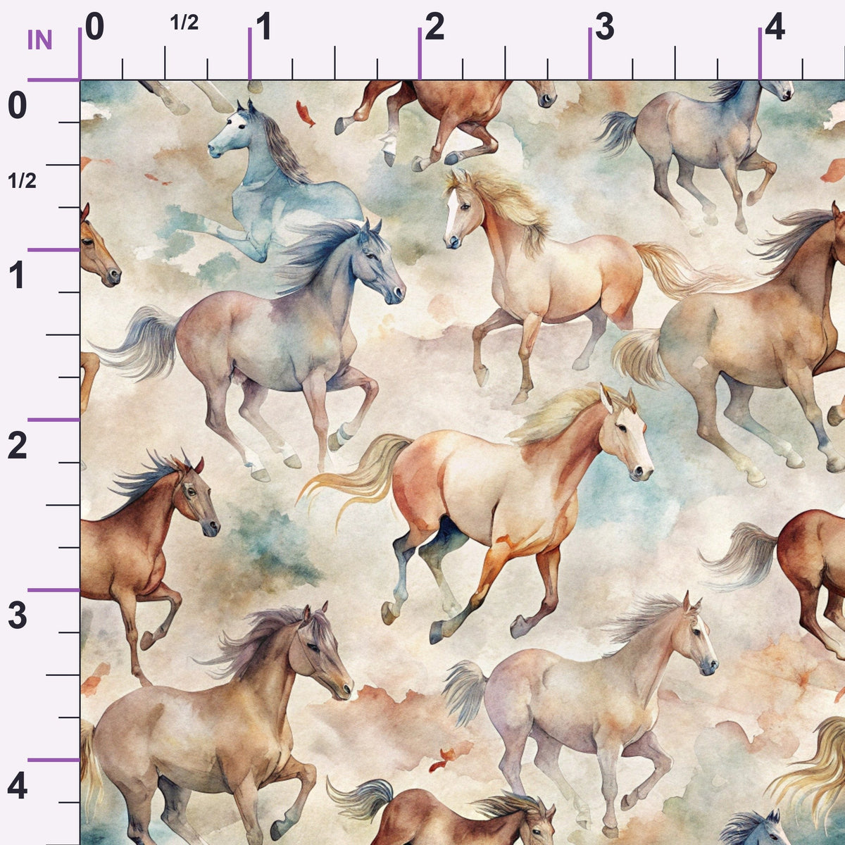 Galloping Mustangs Pattern 25 Minky Fabric