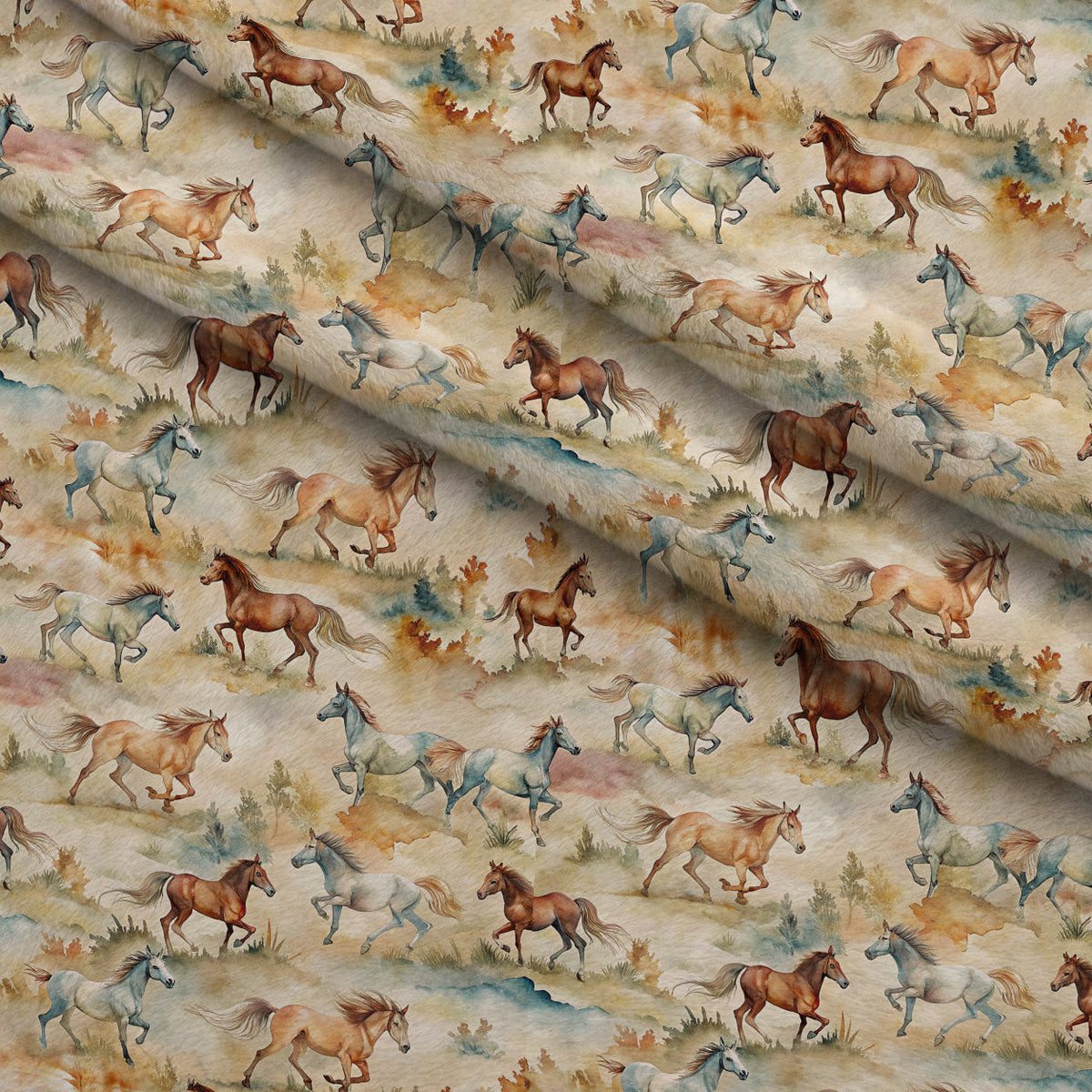 Galloping Mustangs Pattern 26 Minky Fabric