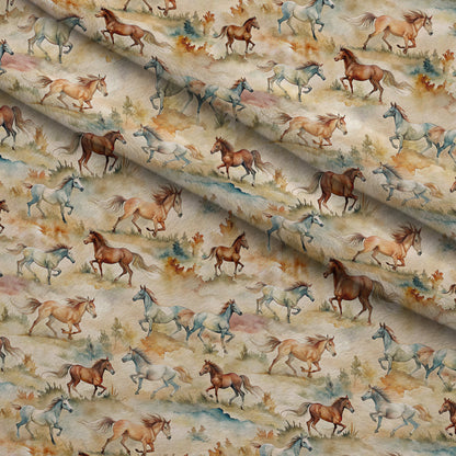 Galloping Mustangs Pattern 26 Minky Fabric