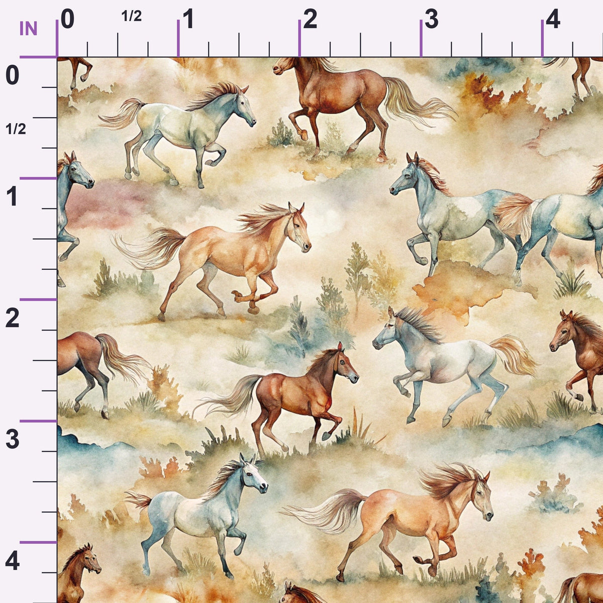 Galloping Mustangs Pattern 26 Minky Fabric
