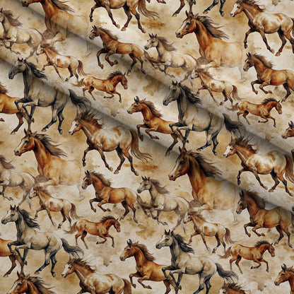Galloping Mustangs Pattern 27 Minky Fabric