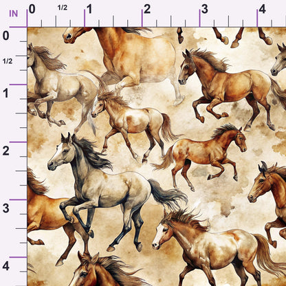 Galloping Mustangs Pattern 27 Minky Fabric