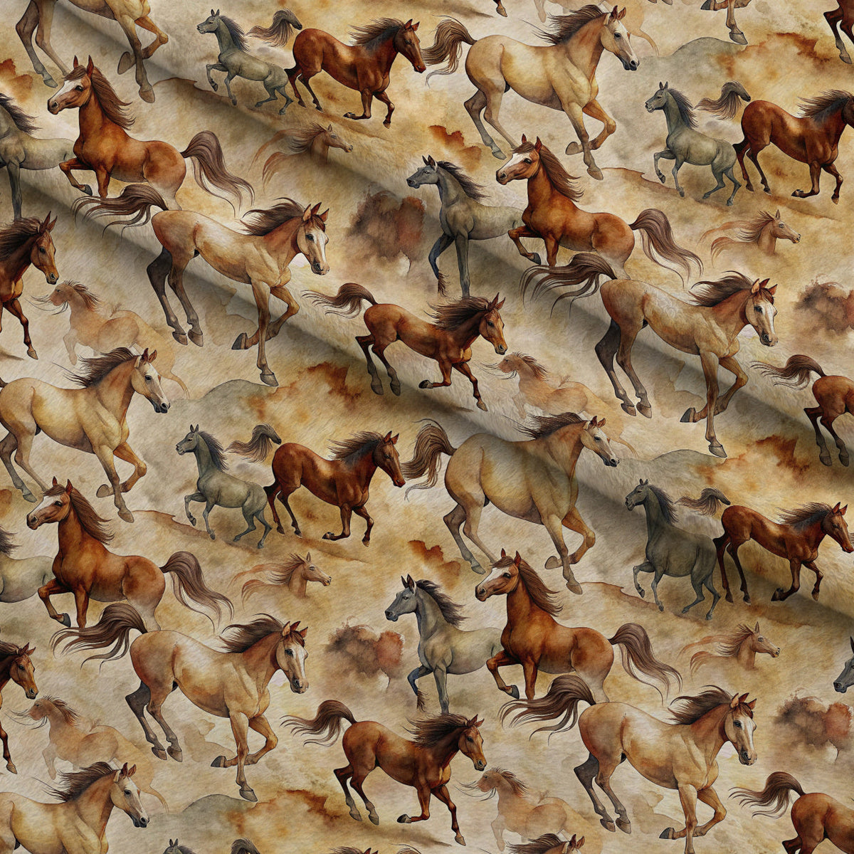 Galloping Mustangs Pattern 28 Minky Fabric