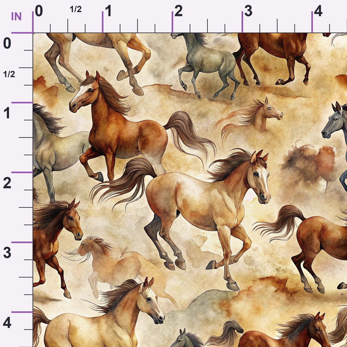 Galloping Mustangs Pattern 28 Minky Fabric