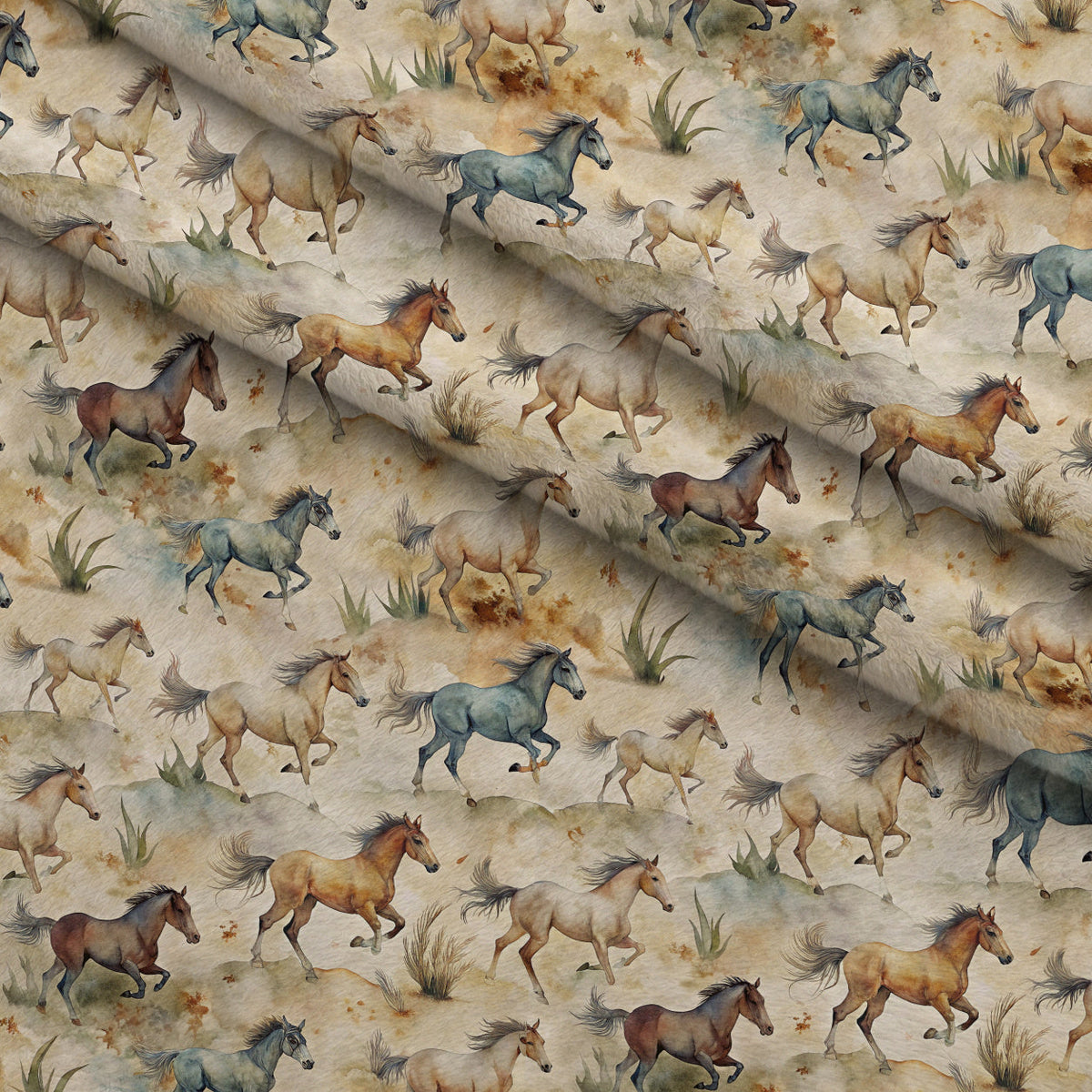 Galloping Mustangs Pattern 29 Minky Fabric