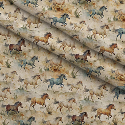 Galloping Mustangs Pattern 29 Minky Fabric