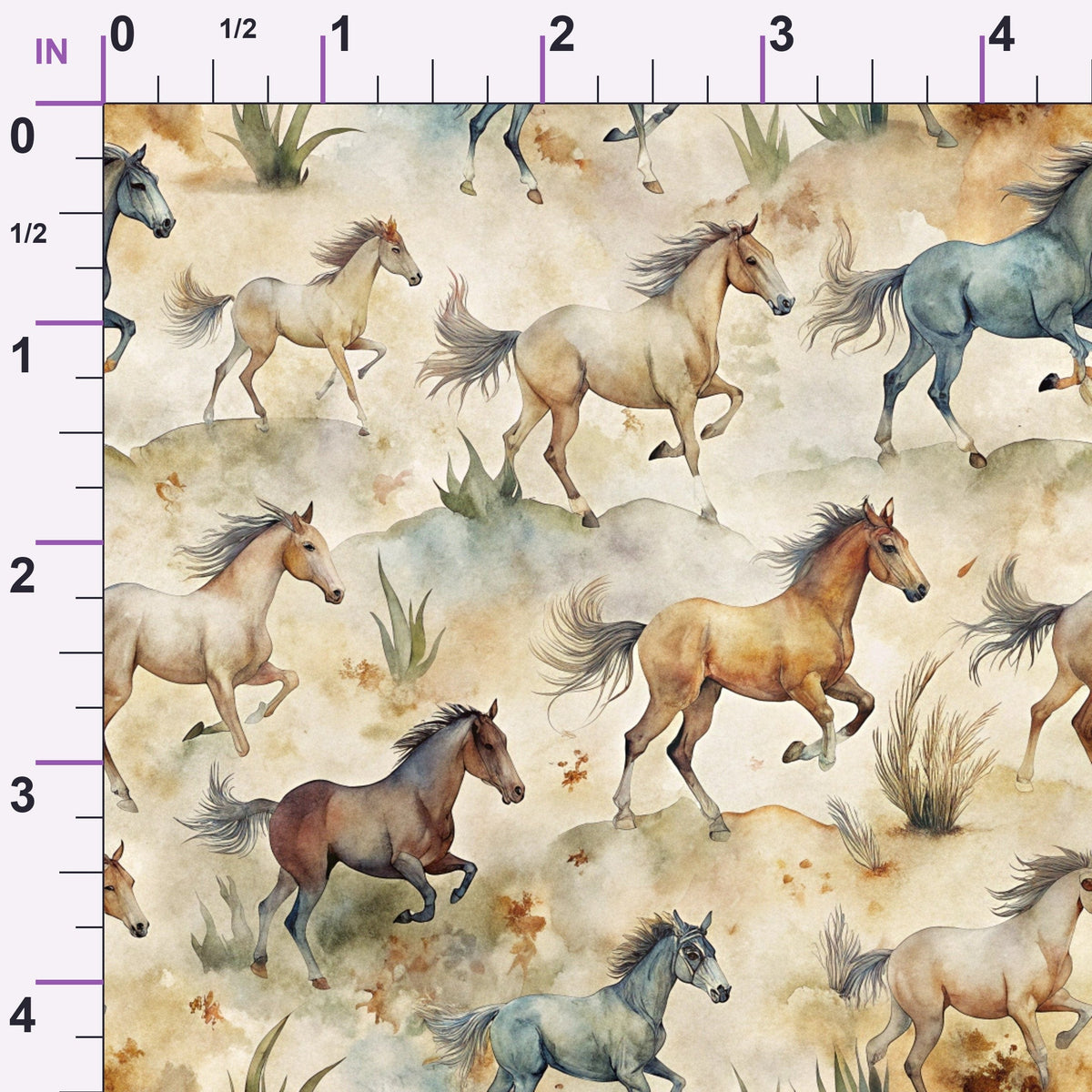 Galloping Mustangs Pattern 29 Minky Fabric