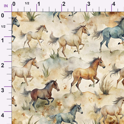 Galloping Mustangs Pattern 29 Minky Fabric