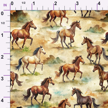 Galloping Mustangs Pattern 3 Minky Fabric
