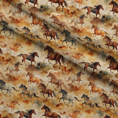 Galloping Mustangs Pattern 4 Minky Fabric