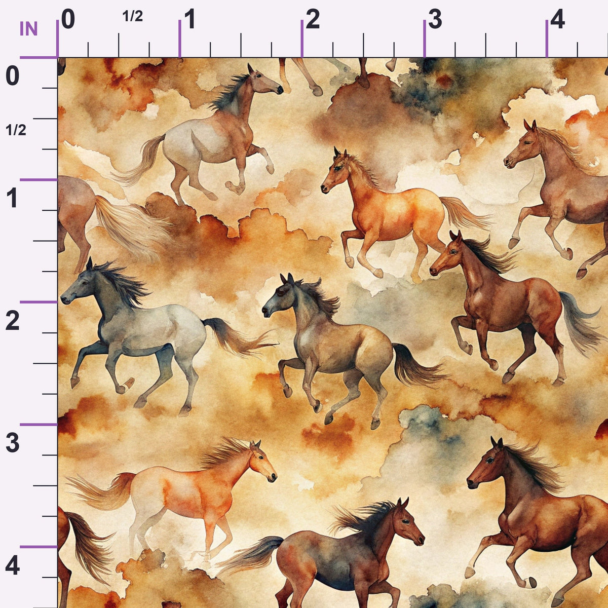 Galloping Mustangs Pattern 4 Minky Fabric