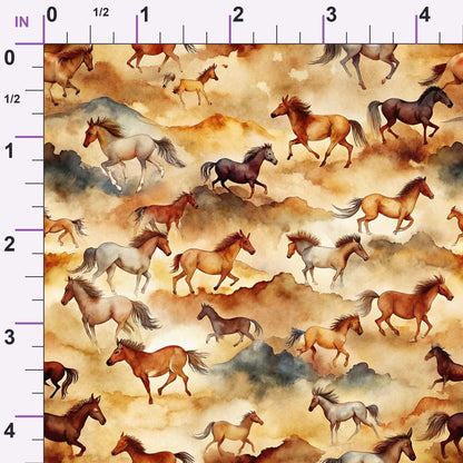 Galloping Mustangs Pattern 5 Minky Fabric